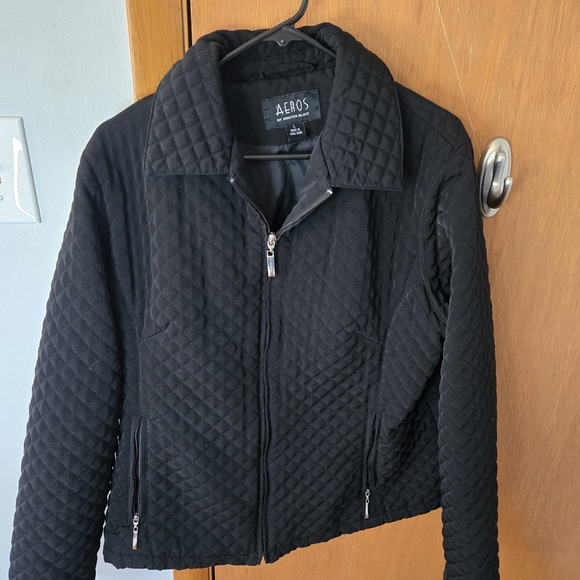 AEROS, Women's Black Quilted Jacket Size L. - Picture 1 of 5